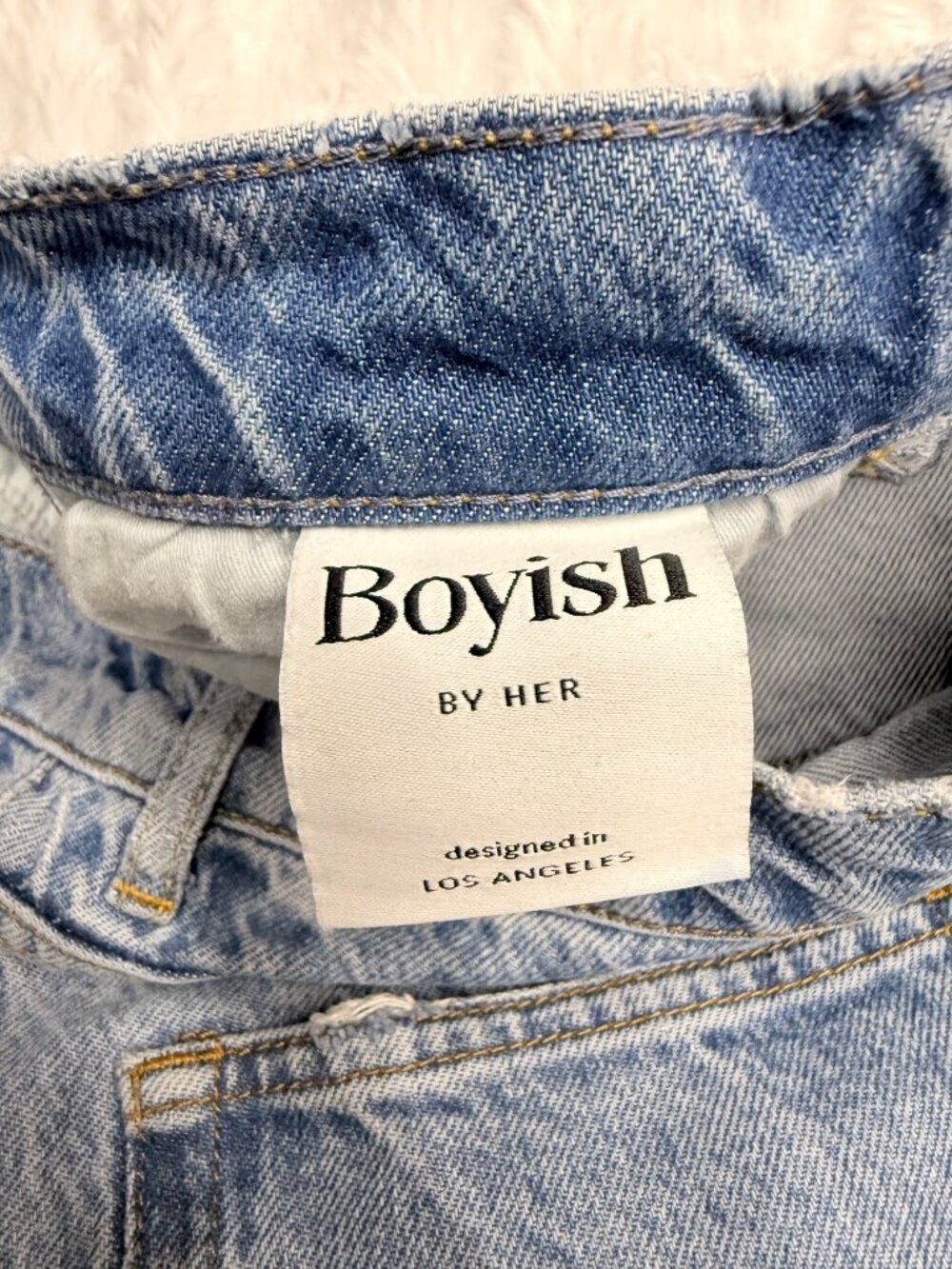 Boyish By Her The Tommy Button Fly High Rise Straight Distressed Jeans Waist 28" - Picture 8 of 10
